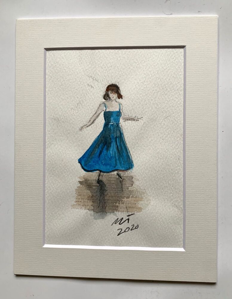 "Northern Soul Interpretations II" - Original water colour painting, mounted and backed, ready for framing.