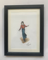 "Sole Northern Soul Dancer, Part 4" - Original water colour painting of a boy on a Northern Soul dance floor, mounted and framed.
