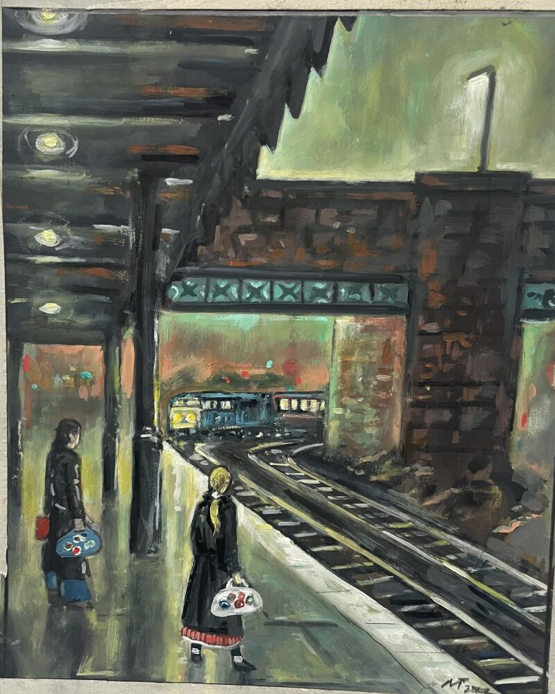 "The Start of the Night" - Original Oil Painting by Neil Thompson, 27 x 22 cm.