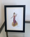 "Sole Northern Soul Dancer, Part 2" - Original water colour painting of a boy on a Northern Soul dance floor, mounted and framed.