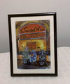 "Scooters at the Wheel" - Mounted and framed. Overall size, 9.4 inches tall by 7.4 inches wide.