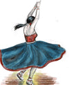"Get It Baby" - Water Colour Painting, by Neil Thompson. Overall Size 16.5 cm tall by 12 cm wide