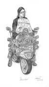 "Bomber, Prep 1" - Original Pencil Sketch by Neil Thompson. Size - 30 cm tall by 15 cm wide.