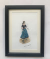 "Sole Northern Soul Dancer, Part 3" - Original water colour painting ofa girl on a Northern Soul dance floor, mounted and framed.