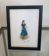 "Sole Northern Soul Dancer, Part 3" - Original water colour painting ofa girl on a Northern Soul dance floor, mounted and framed.
