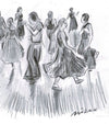 "A Northern Soul Dance Floor, Pencil Sketch" - An original pencil sketch of a Northern Soul Dance Floor. 28 cm by 20 cm.