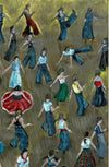"Everybody Dance Now, Part II" - An original acrylic painting of a packed Northern Soul dance floor. Size : 42 cm by 30 cm.