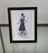 "Girl in a Black Dress" - Original Pencil Sketch by Neil Thompson, mounted and framed.
