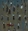 "A Little Togetherness, Prep 2"- An original acrylic painting of a Northern Soul dance floor. 22 cm by 21 cm.