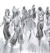 "A Northern Soul Dance Floor, Pencil Sketch" - An original pencil sketch of a Northern Soul Dance Floor. 28 cm by 20 cm.