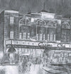 "Arriving at Wigan Casino, Preparatory Pencil Sketch" - Original Pencil Sketch by Neil Thompson. Size - 38 cm wide by 24 cm tall.